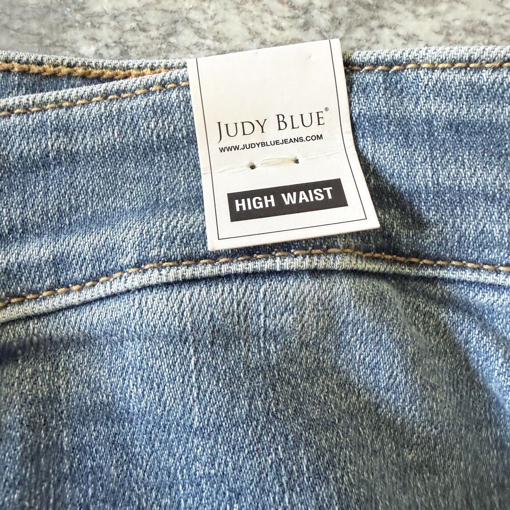 NWT Judy Blue Color Block Stretch High Rise Denim Shorts Plus Size 2XL - Picture 8 of 8